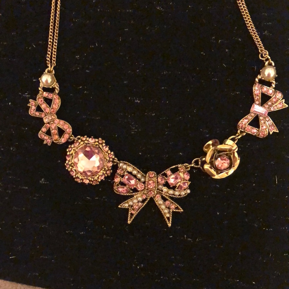Vintage Betsey Johnson Pink Pearl Necklace